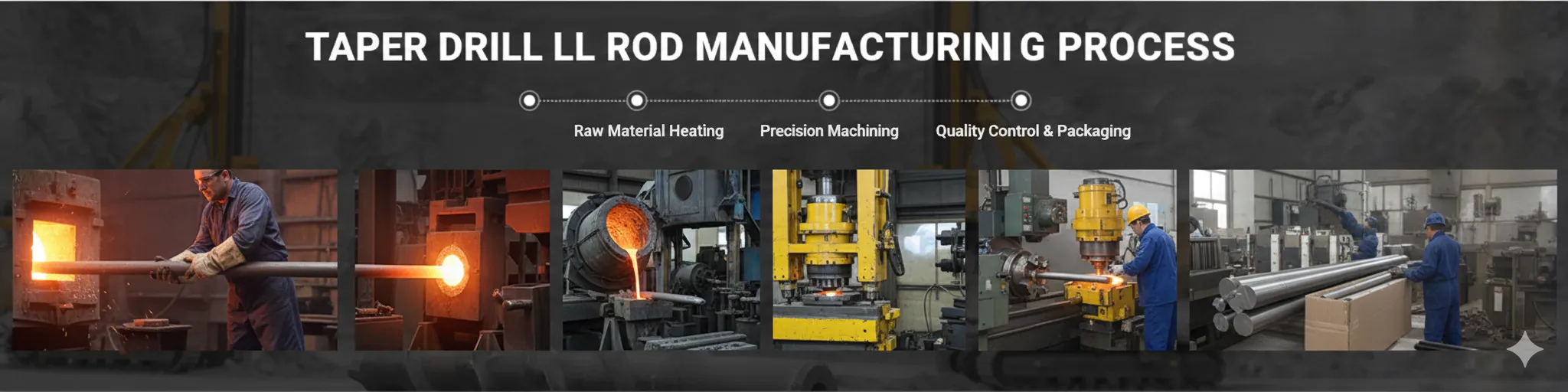 Proceso de fabricación de barras de perforación cónicas