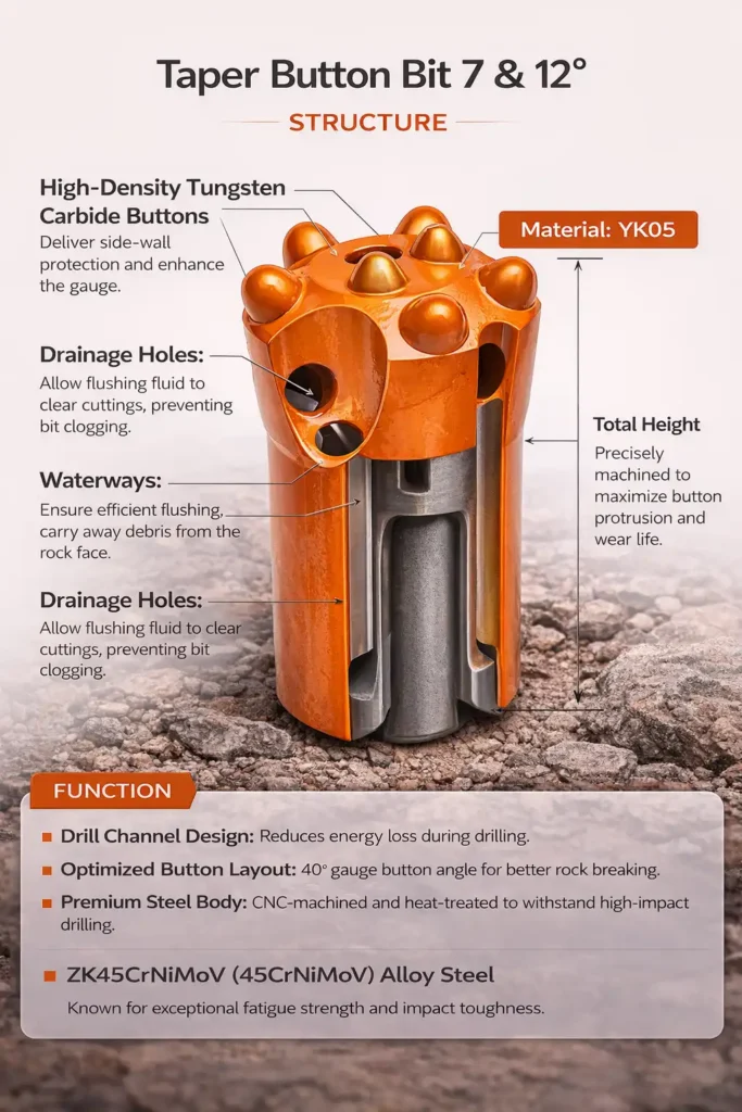 Botones cónicos Estructura y función