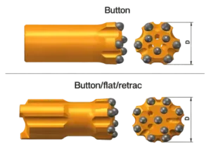 Broca de botón roscada T35